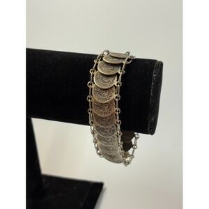 Vintage Bracelet Bangle Coins Travel Souvenir Mid Century